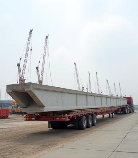 Prefabricated bridge section hauling