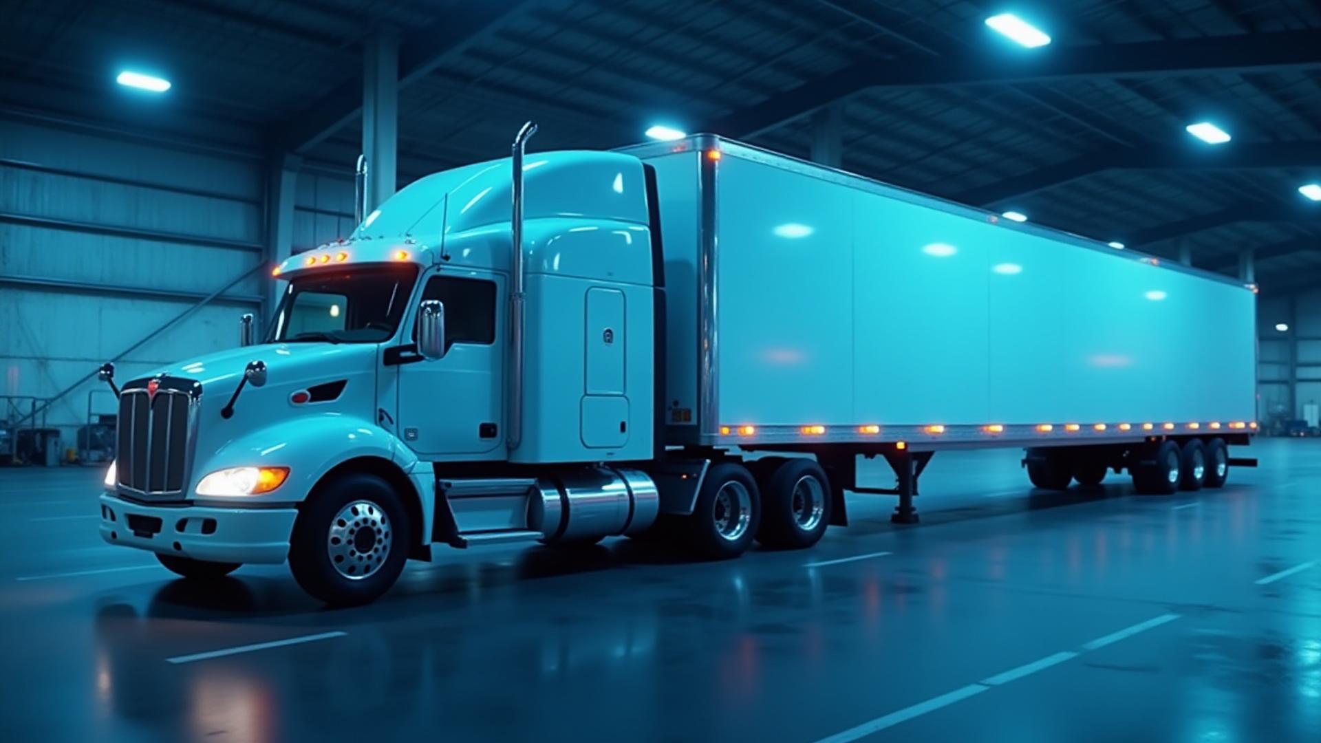 Modern refrigerated truck interior with high-tech temperature control